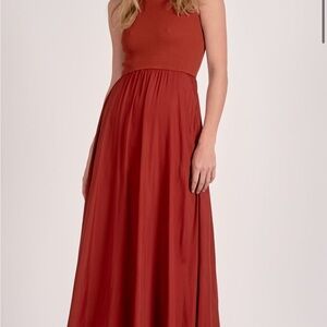 Elegant Rust Maxi Dress